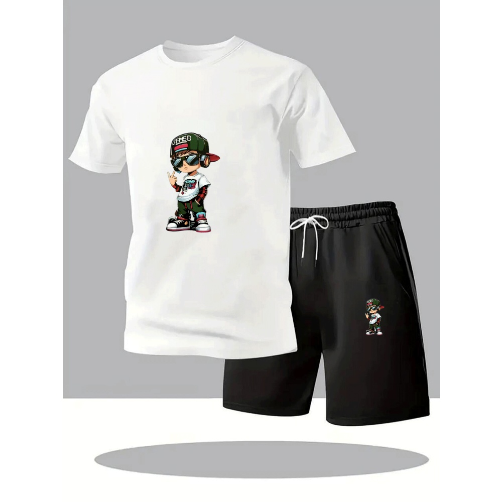 Outdoor Sports Outfit - Conjunto de Camiseta de Manga Curta