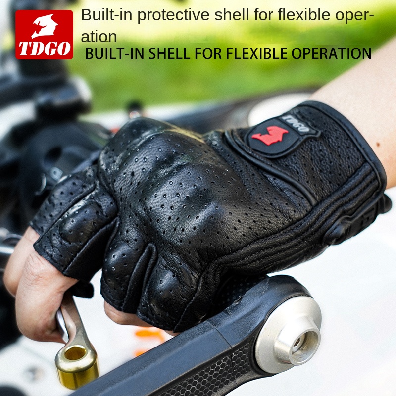 Horse Riding Glove - Luvas sem dedos, couro de cabra,