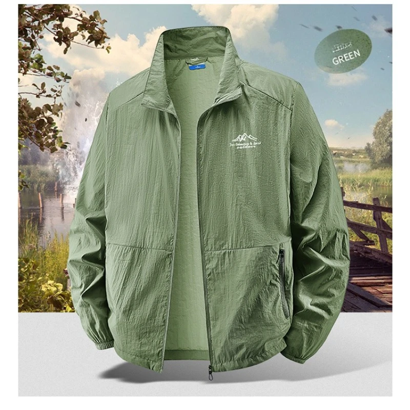 Outdoor Sport Jacket Brand - Casacos UPF50+ para Homens, Jaqueta Leve