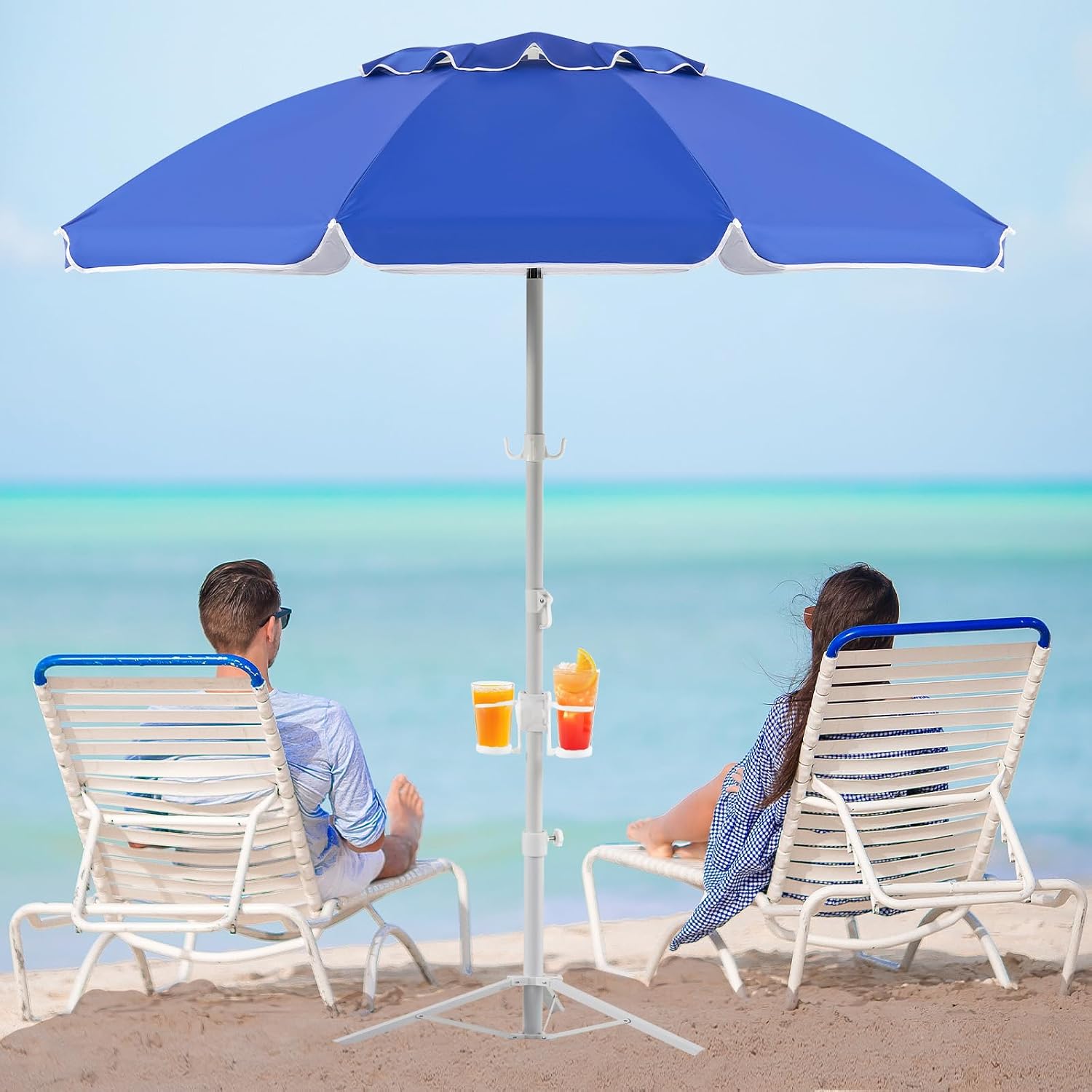 Outdoor Sports Umbrella - Guarda-Sol Portátil de 6,5 pés com